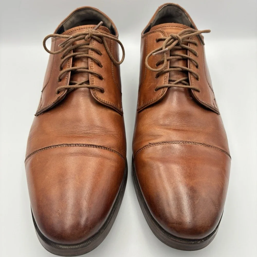 Cole Haan Grand OS Dress Shoes Mens 10.5W Oxford Camel Brown Cap Toe  C23771